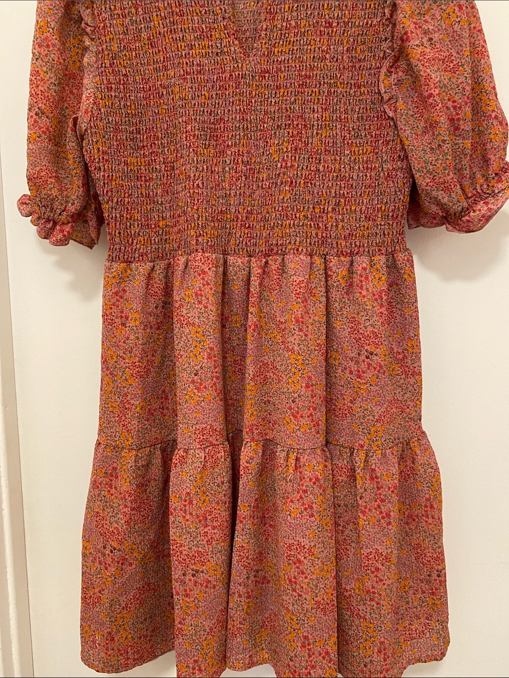 Dress Floral Puffed Sleeves - Picture 8 of 11